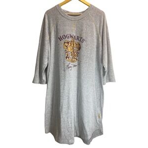 Harry Potter Gryffindor Hogwarts Sleep Shirt Grey Nightgown Plus 2X-3X LZ48953GA